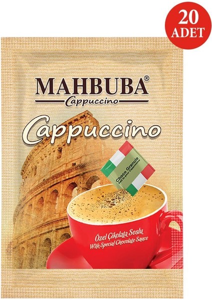 Coffee Çikolata Soslu Bol Köpüklü Granule Cappuccino Hazır Kahve 20x25gr