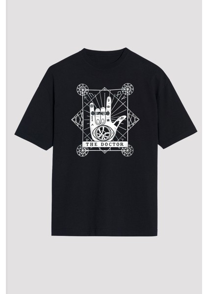 Doctor Strange Baskılı Unisex Siyah Oversize Tişört fiyatları