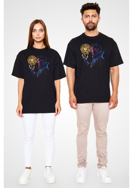 Doctor Strange Baskılı Unisex Siyah Oversize Tişört fırsatları
