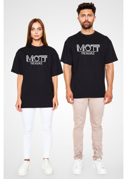 Mott The Hoople Baskılı Unisex Siyah Oversize T-Shirt fırsatları