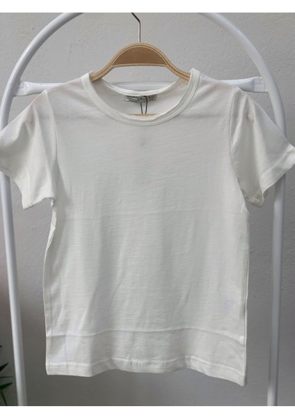 Çocuk Basic Kısa Kol T-Shirt 5203 Krem