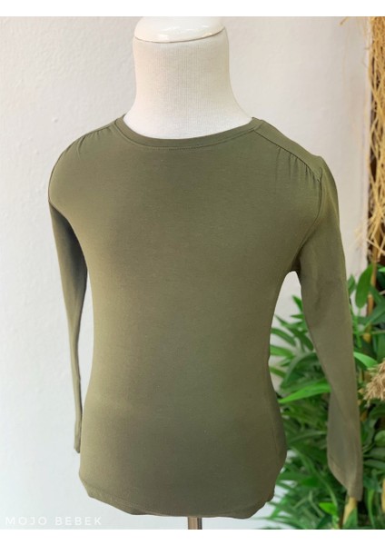 Kız Çocuk Basic Uzun Kol T-Shirt 9497 Haki