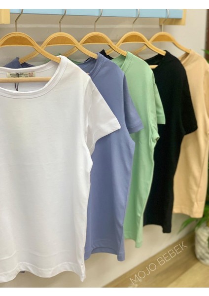 Çocuk Basic Kısa Kol T-Shirt 5203 Bej