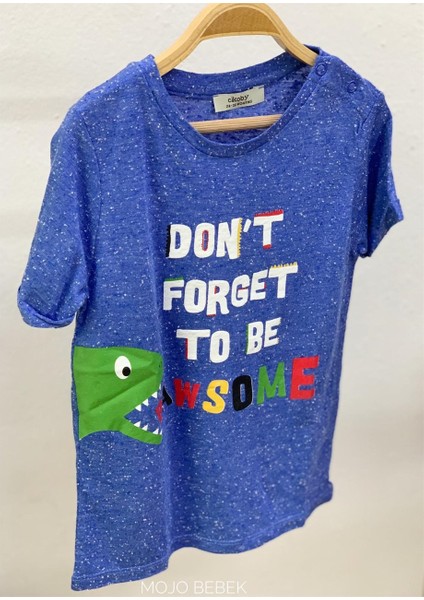 Erkek Bebek Dont Forget Kısa Kol T-Shirt 9292 Mavi