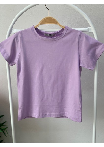 Çocuk Basic Kısa Kol T-Shirt 5203 Lila