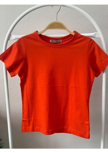 Unisex Çocuk Basic Kısa Kol T-shirt 5203 Kırmızı