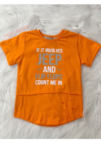 Erkek Çocuk Jeep Baskılı Kısa Kol T-Shirt 4032 Turuncu fiyatları