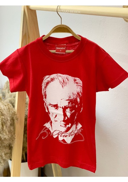 Mojo Bebek  Çocuk Atatürk Baskılı Kısa Kol T-Shirt 9034 Kırmızı