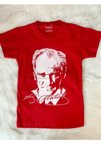 Mojo Bebek  Çocuk Atatürk Baskılı Kısa Kol T-Shirt 9034 Kırmızı