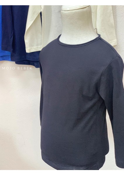 Erkek Çocuk Lazer Kesim Basic T-Shirt 0360 Siyah modelleri