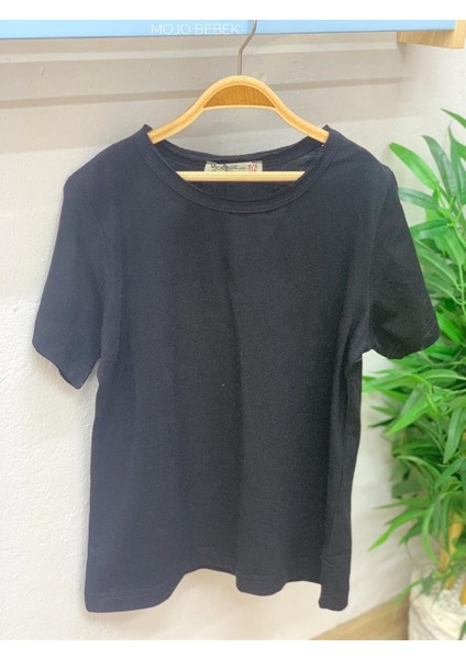 Unisex Çocuk Basic Kısa Kol T-shirt 5203 Siyah