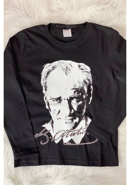Çocuk Atatürk Baskılı Uzun Kol T-Shirt 9032 Siyah fiyatları
