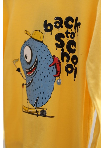 Mojo Bebek Erkek Çocuk Baskılı Uzun Kol T-Shirt 223141 Sarı