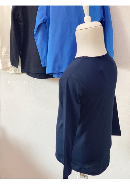 Erkek Çocuk Lazer Kesim Basic T-Shirt 0360 Lacivert modelleri