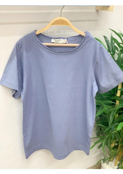 Unisex Çocuk Basic Kısa Kol T-shirt 5203 İndigo