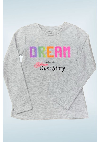 Mojo Kız Çocuk Dream Baskılı Uzun Kol T-shirt 723408 Gri fiyatları