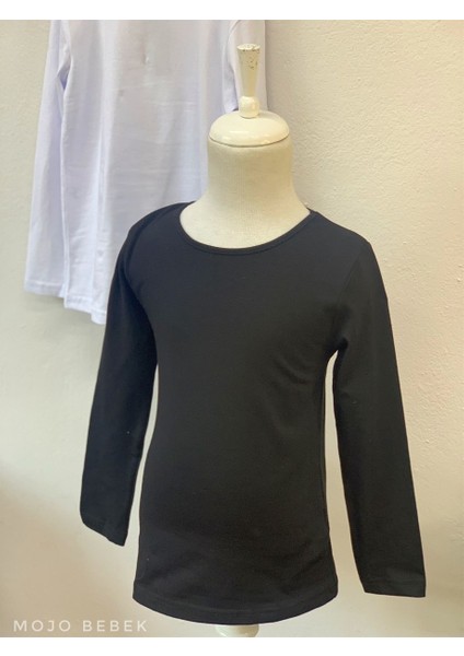 Kız Çocuk Basic Uzun Kol T-Shirt 3090 Siyah