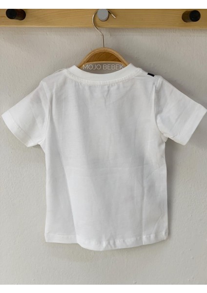 Nk Kids Erkek Çocuk Çizgi Detaylı Kısa Kol T-Shirt 42221 Beyaz