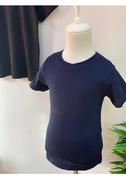 Erkek Çocuk Basic Kısa Kol T-Shirt 9187 Lacivert
