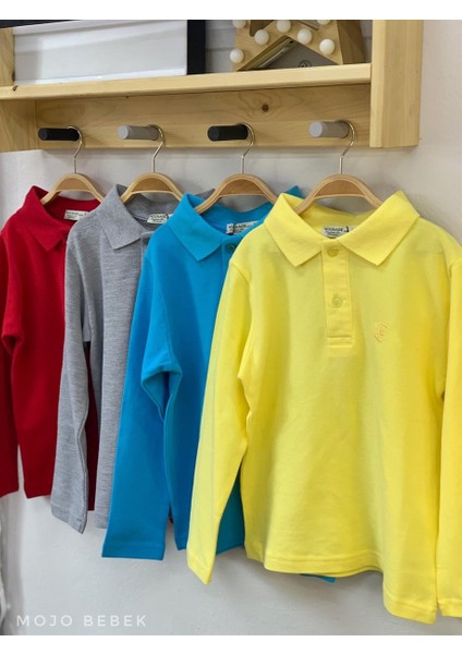 Unisex Düğmeli Lacoste Yakalı T-shirt 4145 Sarı fiyatları