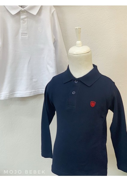 Unisex Lacoste Yakalı Uzun Kol T-shirt 9248 Lacivert