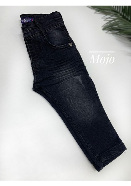 Erkek Çocuk Taşlanmış Slim Fit Kot Pantolon 2098 Siyah modelleri