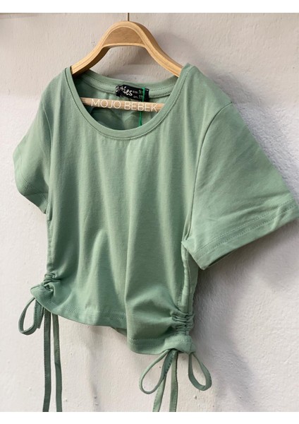 Kız Çocuk Basic Büzgülü Kısa Kol T-Shirt 3258 Mint fiyatları