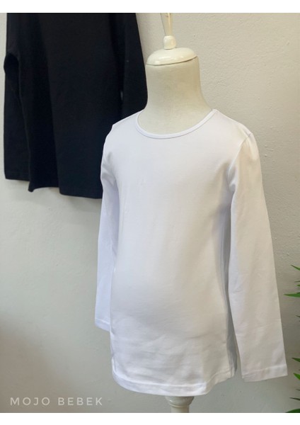 Kız Çocuk Basic Uzun Kol T-Shirt 3090 Beyaz