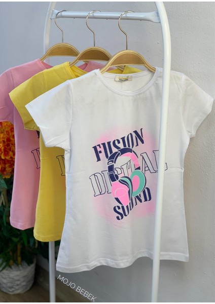 Kız Çocuk Fusion Sound Yazılı T-Shirt 721190 Pembe