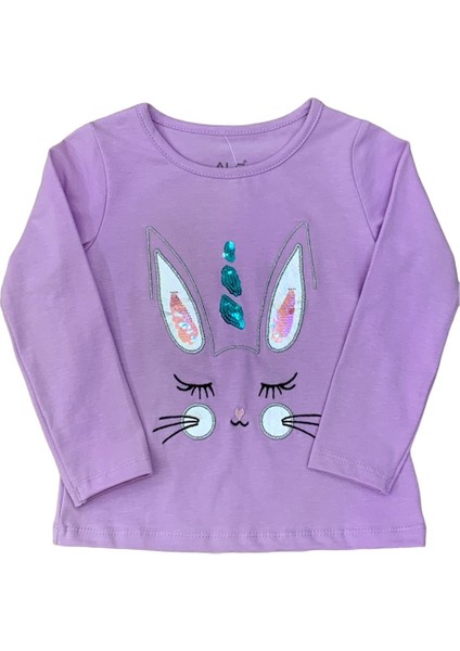 Mojo Kız Çocuk Tavşan Nakışlı Uzun Kol T-shirt 523408 Mor fiyatları