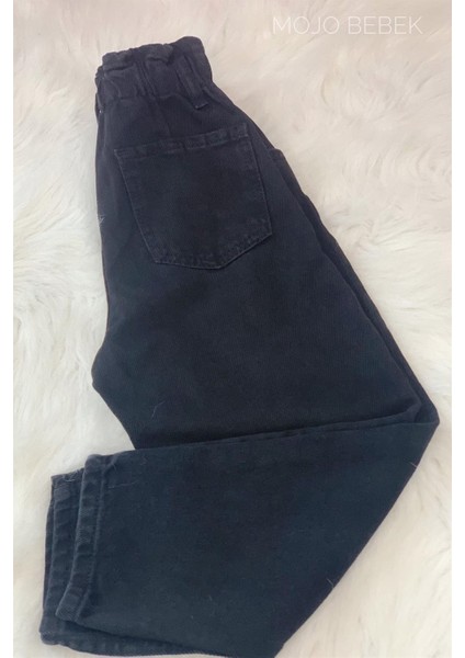 Kız Çocuk Beli Lastikli Mom Pantolon 2193 Siyah indirimleri