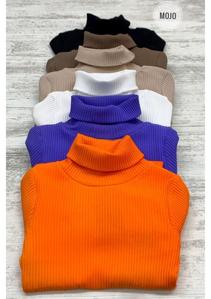 Kız Çocuk Balıkçı Yaka Kaşkorse Sweatshirt 3098 Taş Rengi modelleri