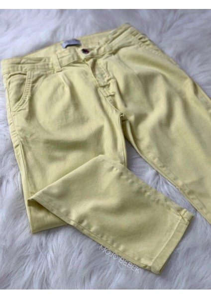 Kız Çocuk Yazlık Yumuşak Relax Pantolon 56603 Sarı
