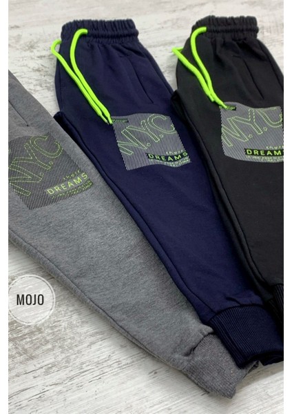Mojo Erkek Çocuk Nyc Baskılı Lastikli Paça Eşofman Altı 2093 Siyah modelleri