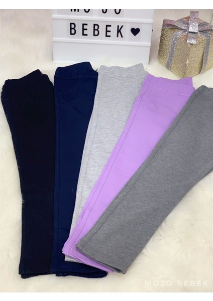 Kız Çocuk 5-14 Yaş Pamuklu Tayt Mor