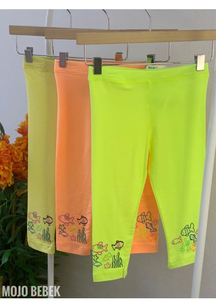 Kız Çocuk Balık Desenli Tayt 9226 Sarı