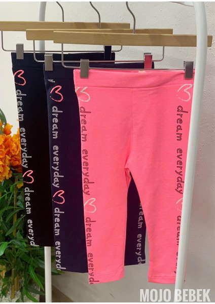 Kız Çocuk Yanları Yazı Detaylı Tayt 51072 modelleri