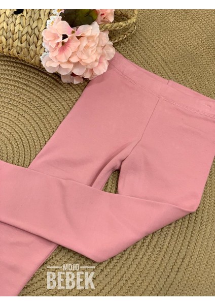 Kız Çocuk Şardonlu Tayt 5173 Pudra