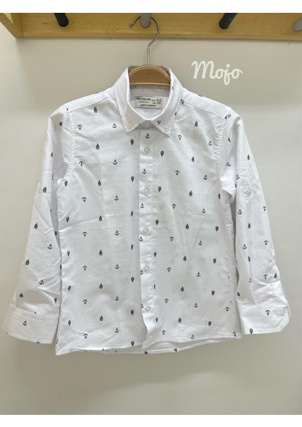 Erkek Çocuk 5-14 Yaş Çapa ve Gemi Desenli Gömek 4019 Beyaz fiyatları