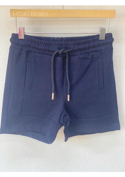 Erkek Çocuk 5-12 Yaş %100 Pamuk Penye Şort 5204 Lacivert