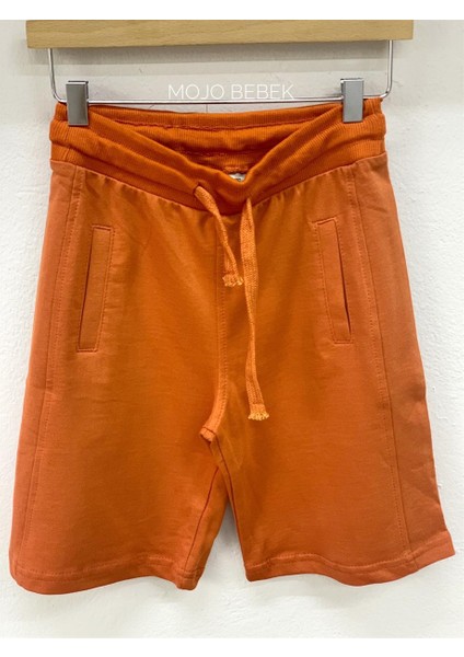 Erkek Çocuk 3-14 Yaş %100 Pamuk Penye Şort 4054 Kiremit