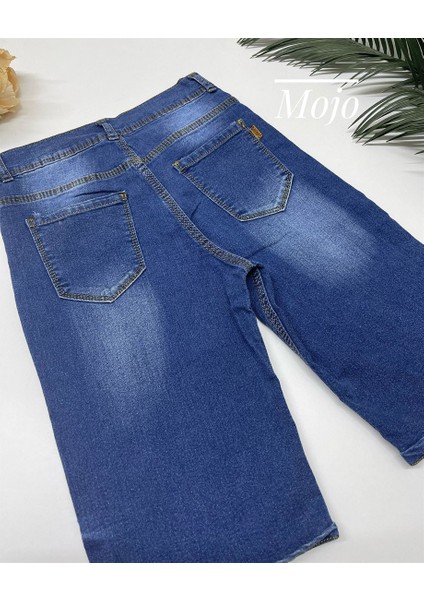 Mojo Erkek Çocuk 9-12 Yaş Taşlanmış Likralı Kot Şort Lacivert fırsatları