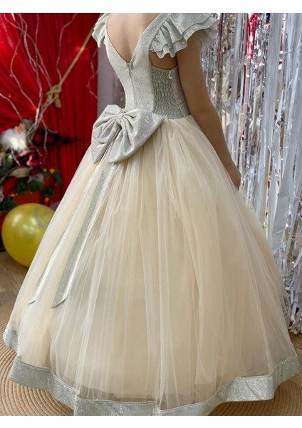 Kız Çocuk 2-10 Yaş Sindirella Model Tarlatanlı Abiye Elbise Altın indirimleri