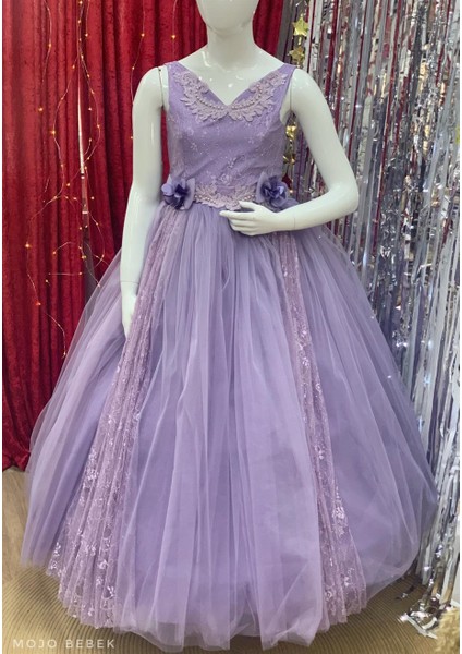 Kız Çocuk Tarlatanlı Gelinlik 2164 Mor fiyatları