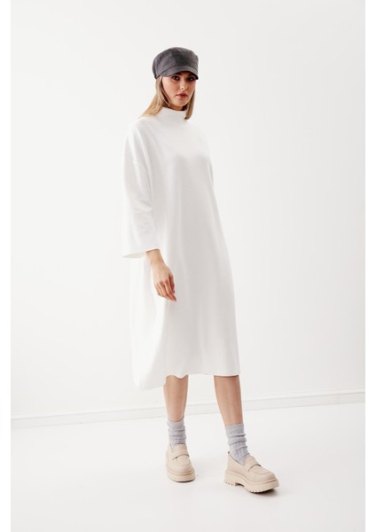 Yanları Yırtmaçlı Boğazlı Örme Elbise fiyatları