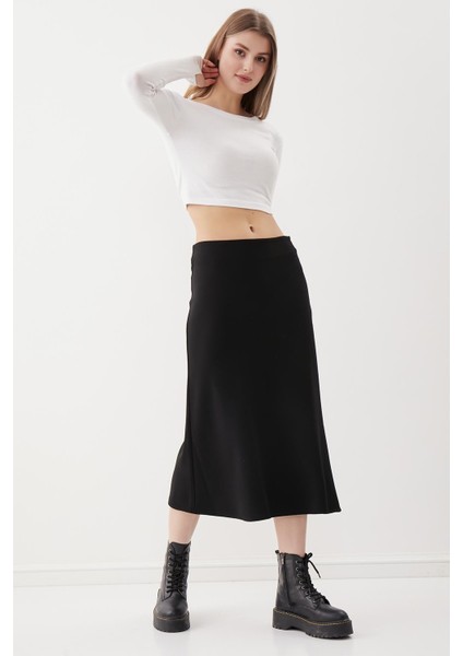 Yanı Fermuarlı Midi Boy Etek fırsatları
