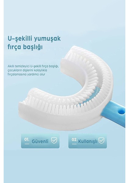 Çocuklar Için U- Şekilli Diş Fırçası - Mavi