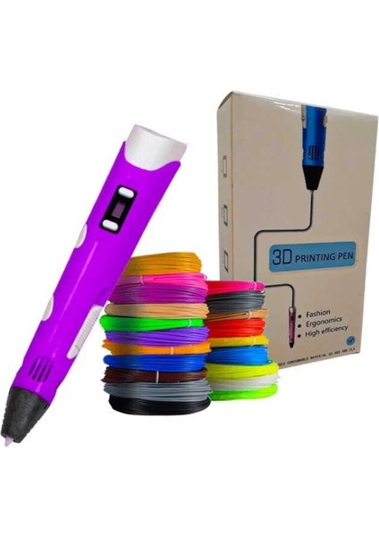 3D Kalem - Pen - Mor - Full Set