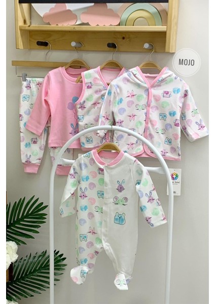 Mojo Kız Bebek Animals&balon Figürlü Patikli Tulum LG6683 Ekru
