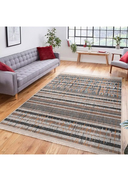 Krem Zeminde Çizgili Motifli Örme Desenli Eskitme Motifli Vintage Koridor & Antre Koridor & Antre Dijital Baskılı Makinede Yıkanabilir Kaymaz Taban Saçaklı Halı fiyatları